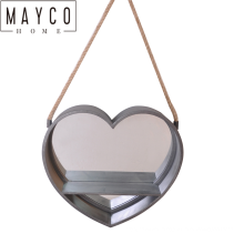 Mayco China Mirror Factory Industrial Antique Cheap Rope Hanging Heart Shaped Craft Wall Mirror